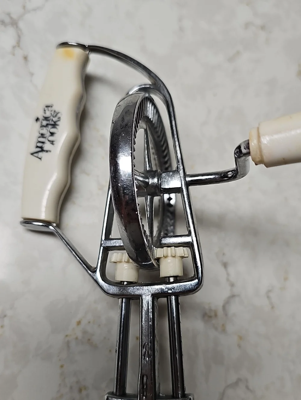 Vintage Hand Mixer in Cream and Chrome